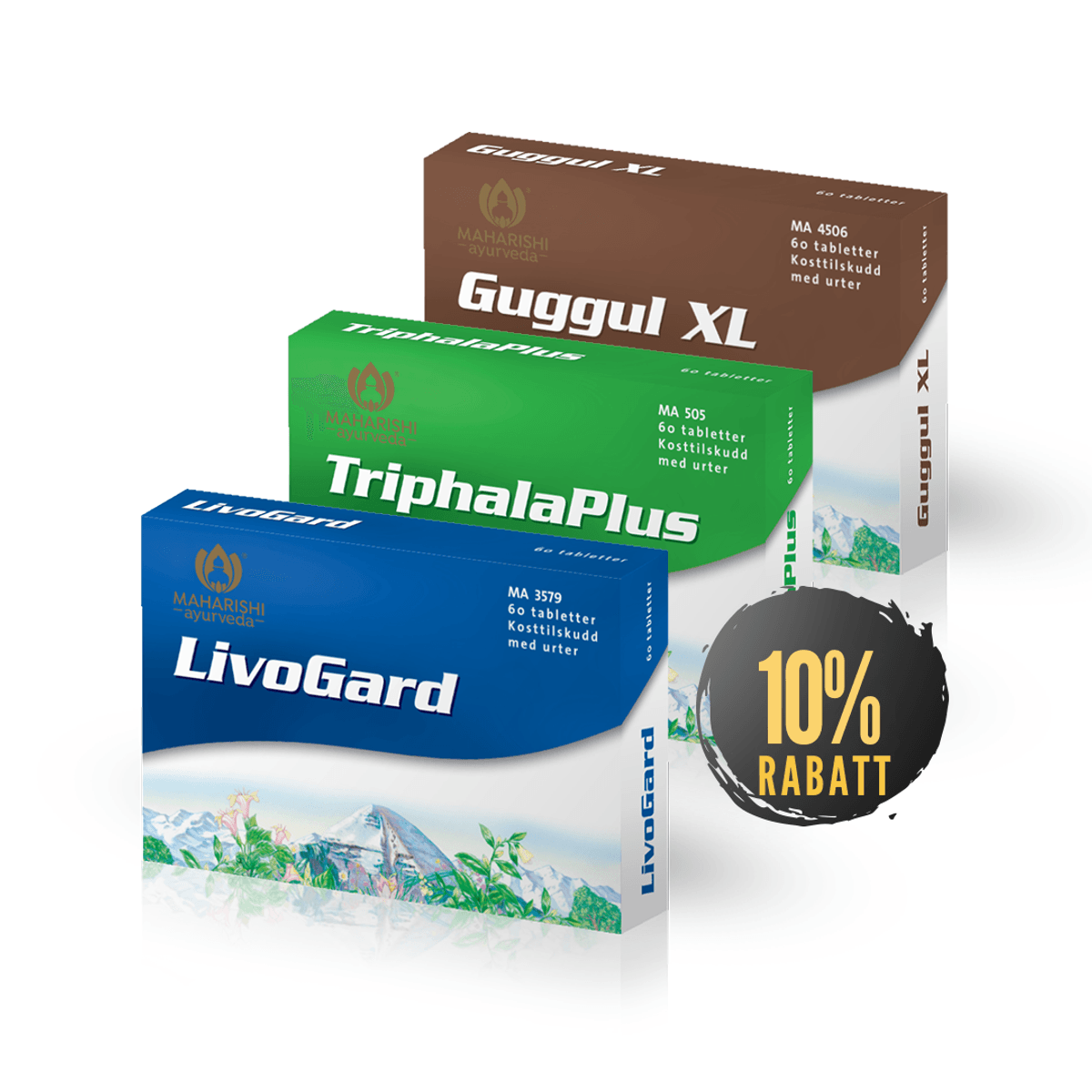 Dybderenspakke (Triphala Plus + LivoGard + Guggul XL)